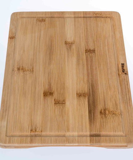 Wood Cutting Board for Kitchen 15x10 inch - Wooden Serving Tray - Large Bamboo Chopping Board with Juice Groove and Handles