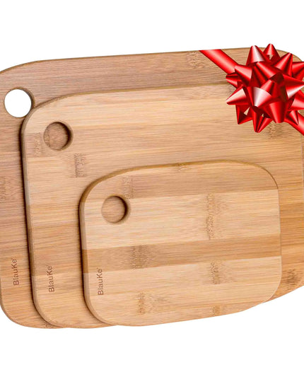 Wooden Cutting Boards for Kitchen - Bamboo Chopping Board Set of 3