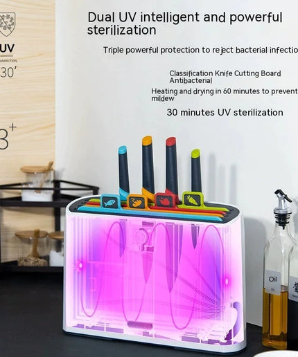 Smart UV Knife Holder: Removable & Washable for a Clean Kitchen Experience!