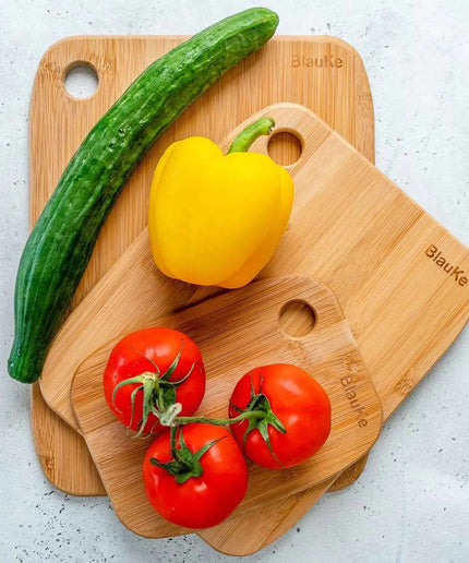 Wooden Cutting Boards for Kitchen - Bamboo Chopping Board Set of 3