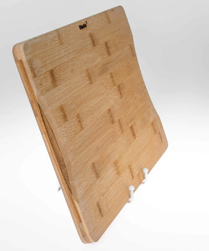 Wood Cutting Board for Kitchen 15x10 inch - Wooden Serving Tray - Large Bamboo Chopping Board with Juice Groove and Handles