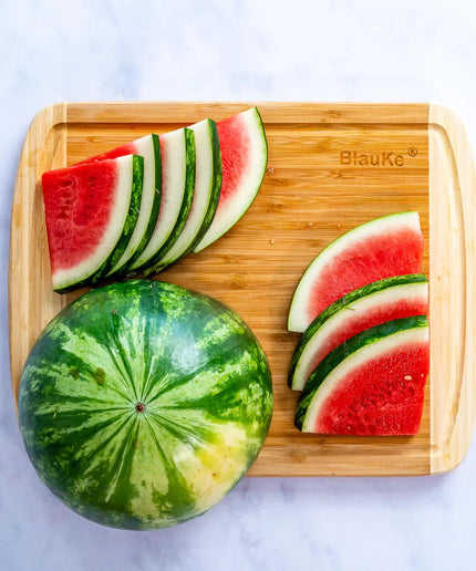 Large Wood Cutting Board for Kitchen 14x11 inch - Bamboo Chopping Board with Juice Groove - Wooden Serving Tray